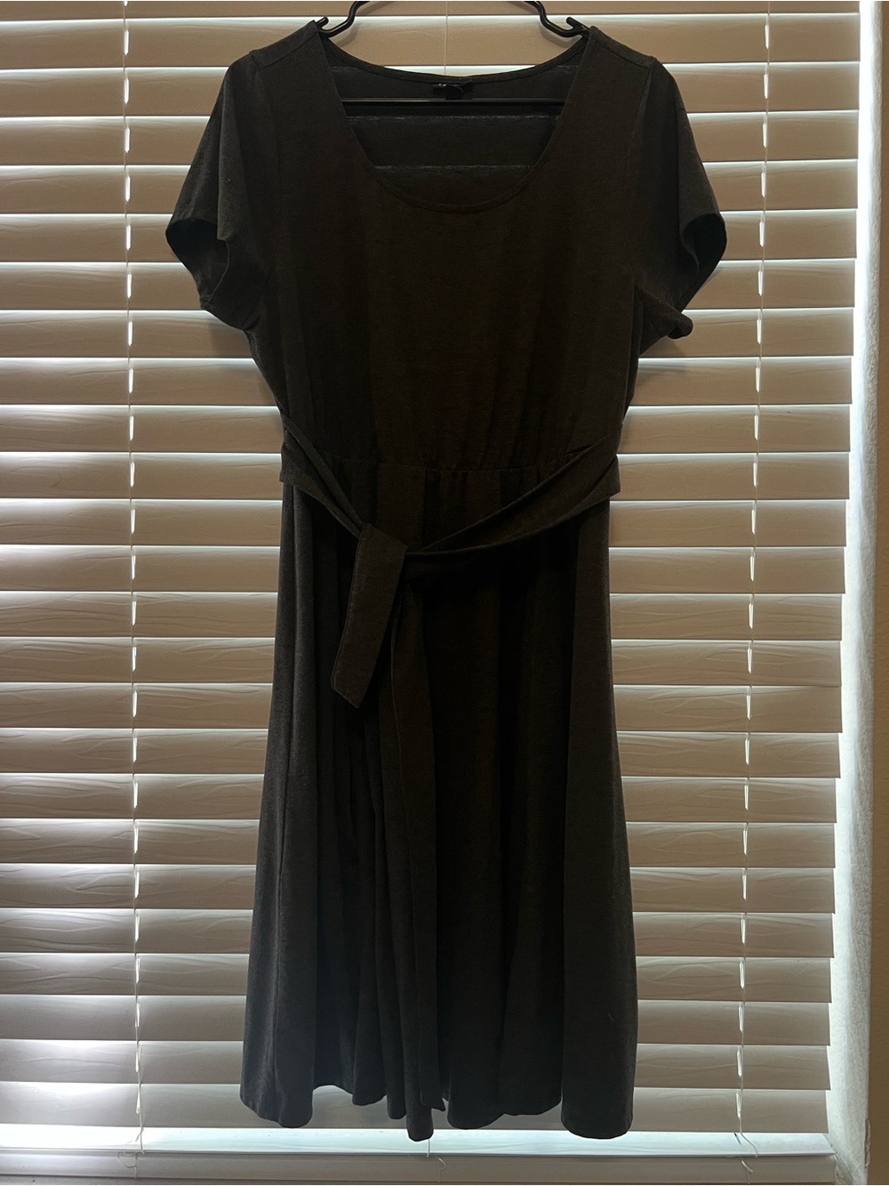 Torrid Charcoal Grey Tie-Waist Scoop Neck Dress